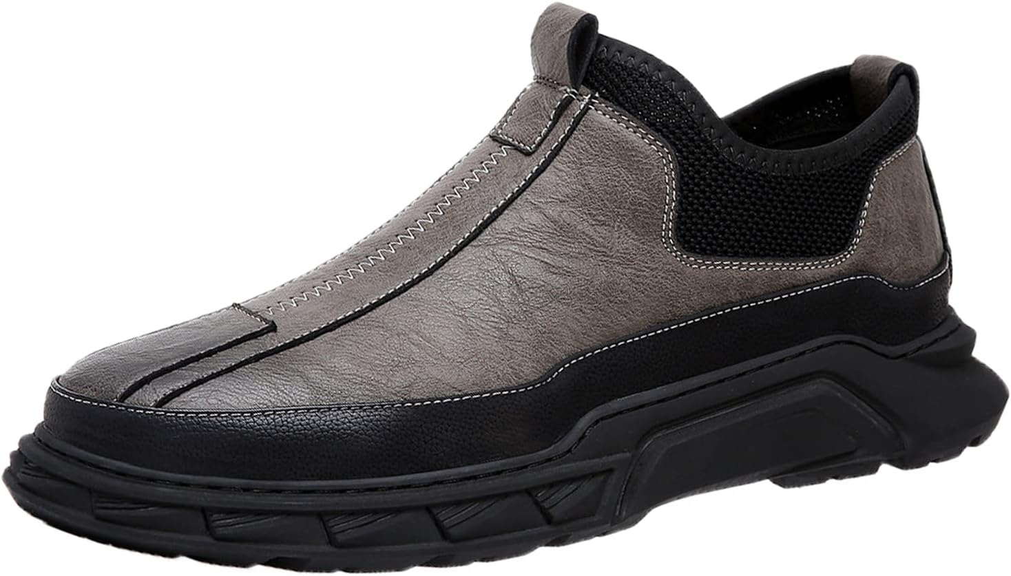 

Мужские комфортные мягкие кожаные слипоны UGOSELEC, противоскользящие, с хорошей поддержкой свода, легкие повседневные туфли для вождения, прогулок и работы, серый