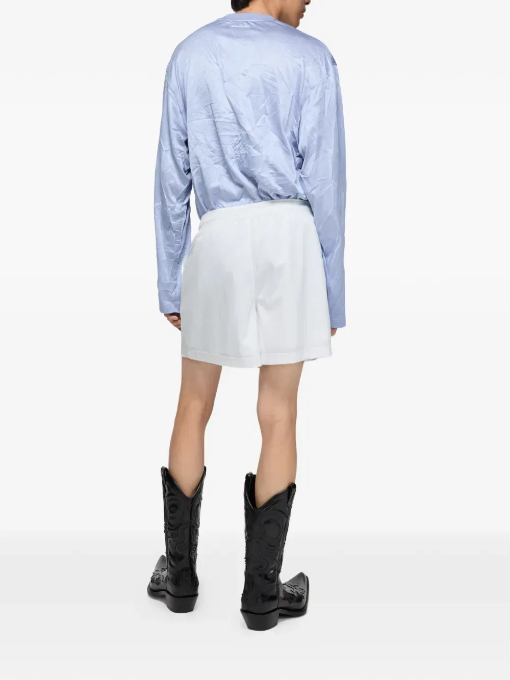 Шорты с логотипом Acne Studios, белый — фото 3