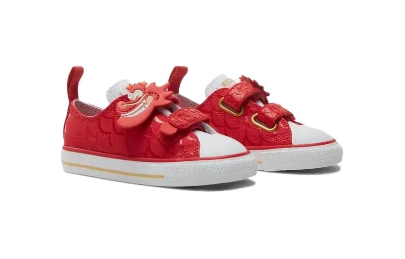 Чак Тейлор All Star Easy-On TD «Год Дракона», кроссовки Converse, красный/белый — фото 3