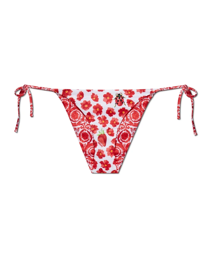 

Двусторонние плавки от бикини Strawberry Garden Versace, красный