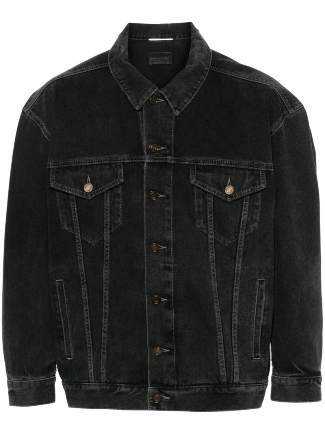

Saint Laurent джинсовая куртка с эффектом потертости, черный