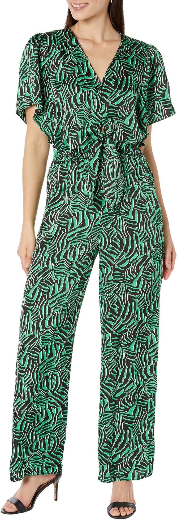 

Комбинезон Michael Kors Zebra Satin Tie Jumpsuit, цвет Spring Green