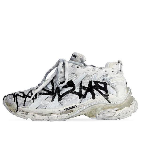 Кроссовки runner graffiti 'white' Balenciaga, белый