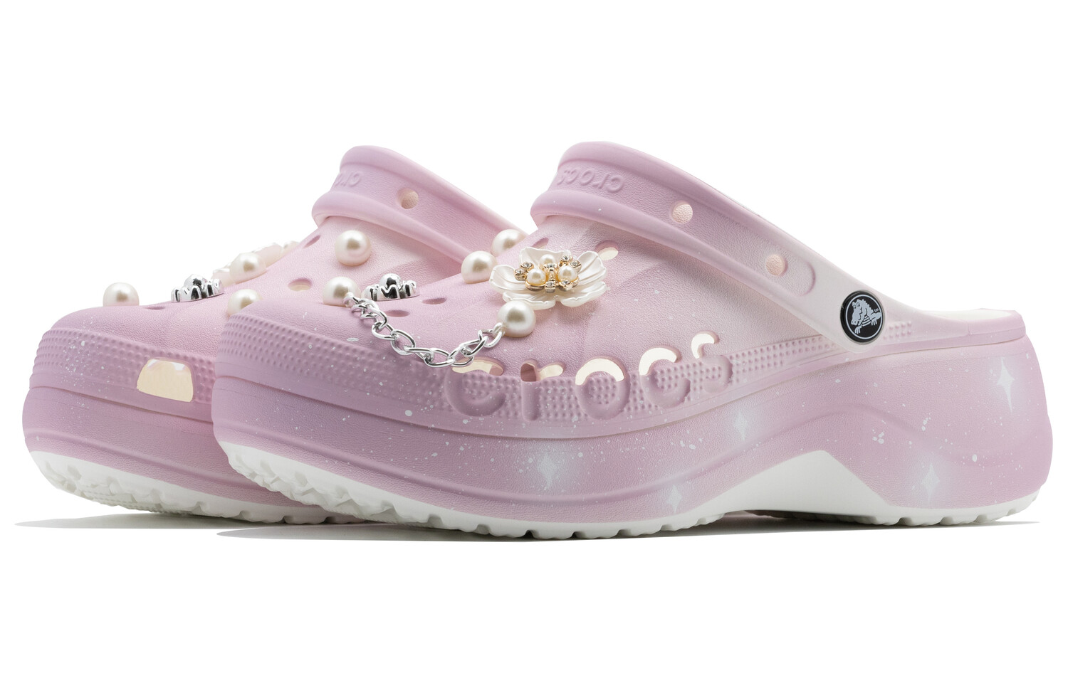 Сабо женские Crocs Clogs декорированные, розовый — фото 4