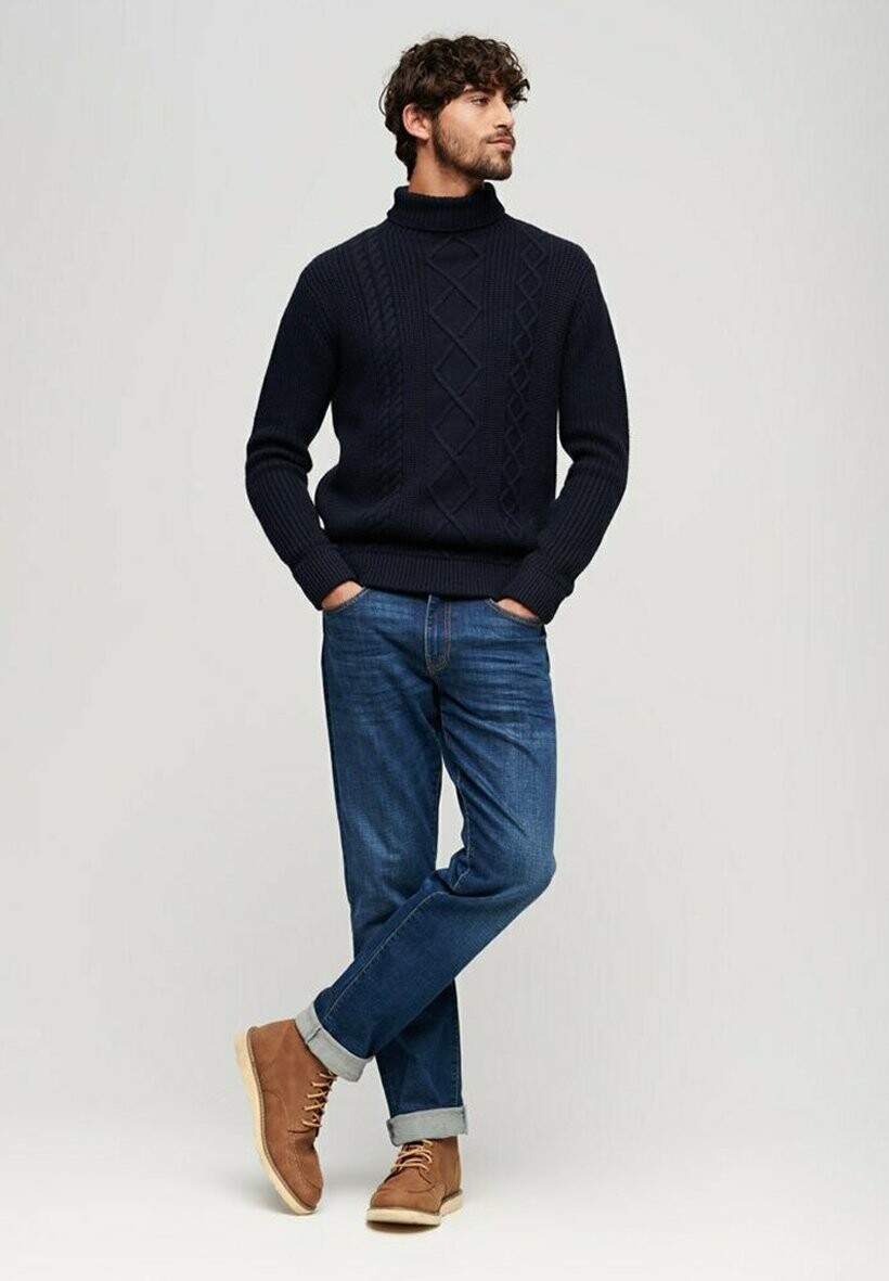

Джемпер CABLE ROLL NECK Superdry, синий