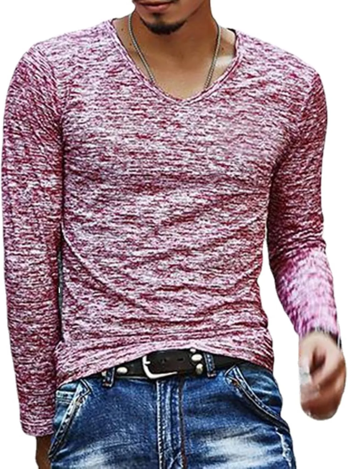 

Мужская футболка Camo Performance — легкая, с V-образным вырезом, длинным рукавом, Slim Fit HEJIGOOD