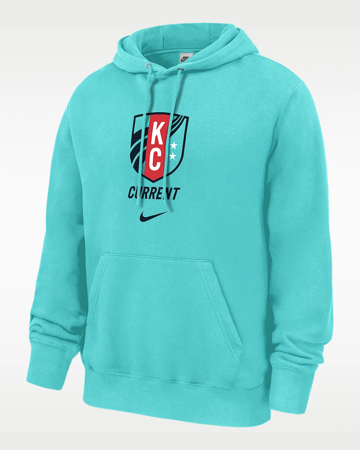 Мужская толстовка Nike NWSL Pullover Hoodie Kansas City Current Club Fleece, Light Aqua