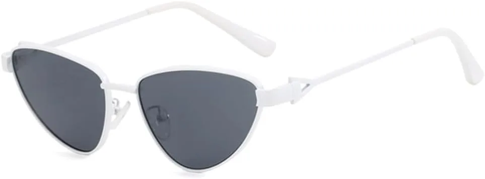 

Винтажные металлические солнцезащитные очки «кошачий глаз» в ретро-стиле, маленькая треугольная оправа, женские солнцезащитные очки для леди generic, White Gray