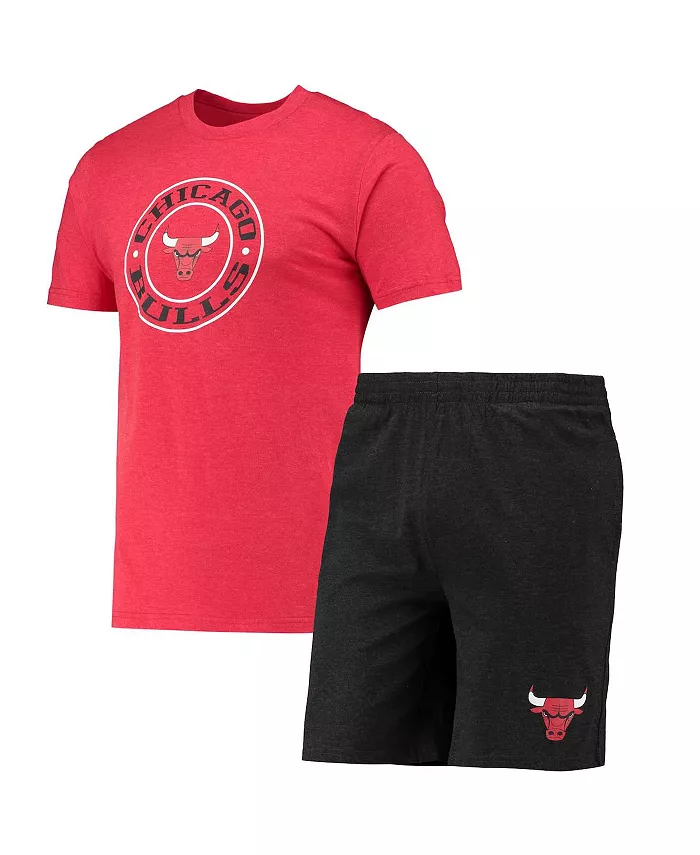 

Мужской спальный комплект Chicago Bulls: футболка и шорты черного и красного цветов Concepts Sport