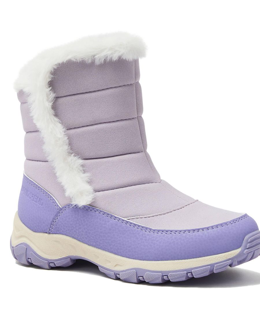 

Детские водонепроницаемые зимние сапоги-пуховики из искусственного меха Экспедиция Lands' End, Violet tulip