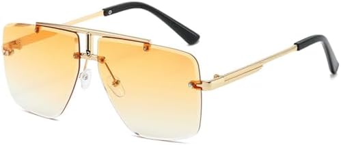 

Новые роскошные солнцезащитные очки 2025 года для женщин и мужчин, модные солнцезащитные очки, популярные для вечеринок и вождения, золотисто-оранжевые, один размер SAGESWA, One Color