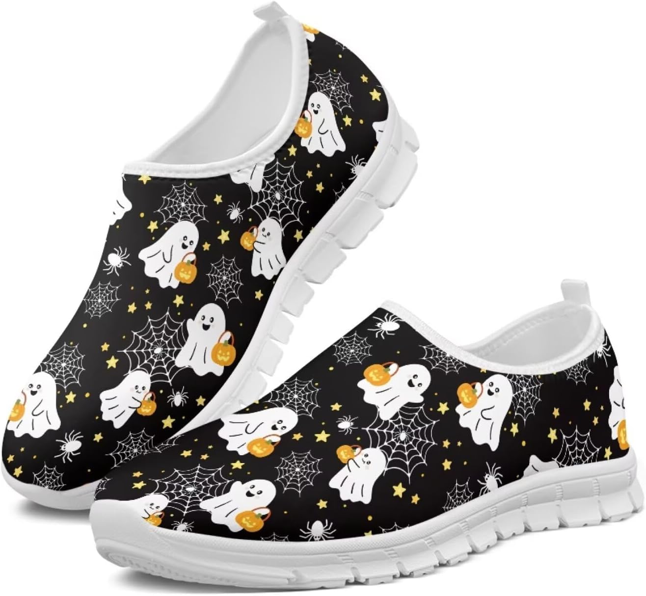 

Удобные женские слипоны для ходьбы Унисекс Взрослые модные повседневные кроссовки Fonplted, Cute Ghost