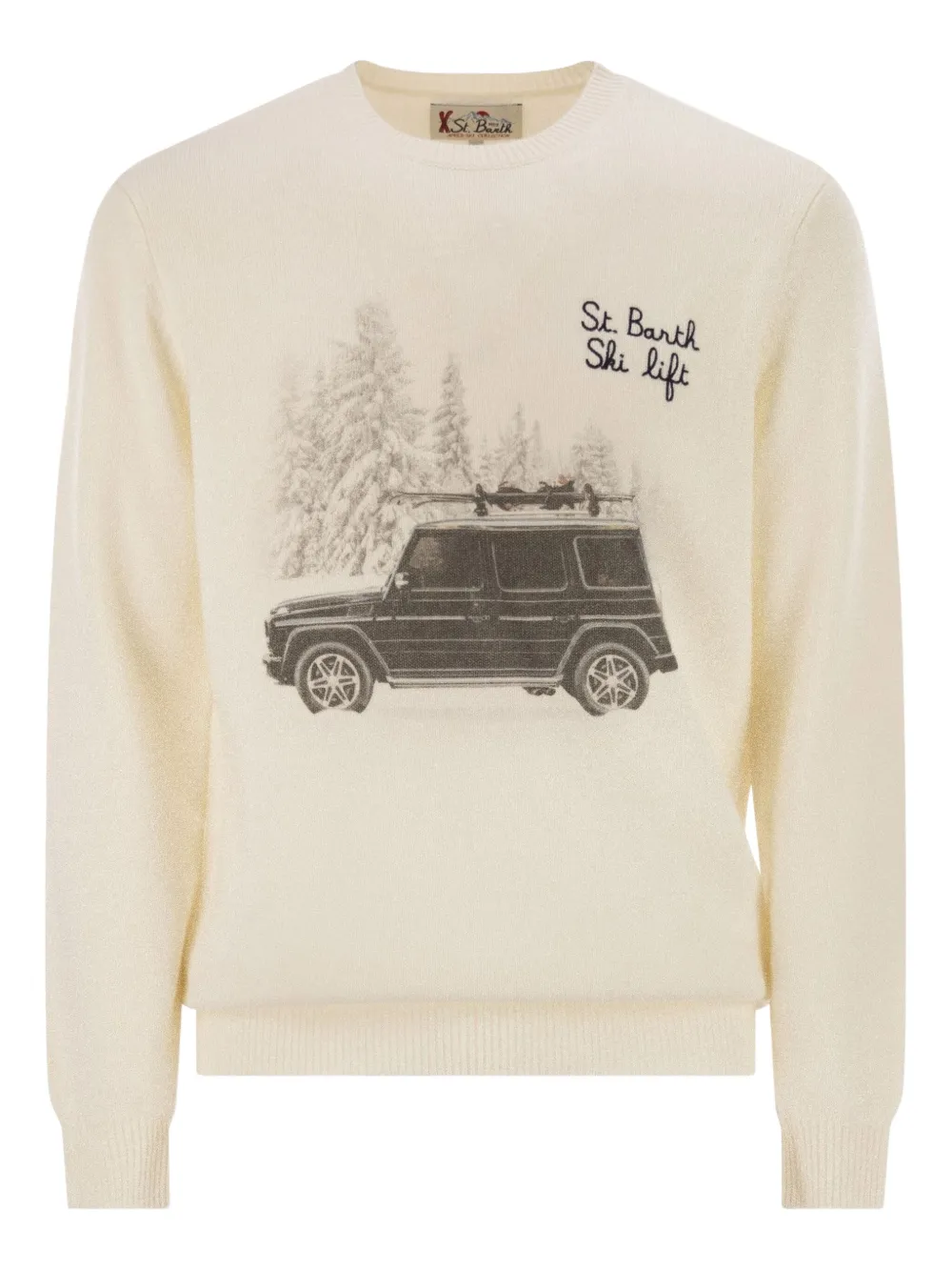 

Свитер Heron с вышивкой Mc2 Saint Barth, кремовый